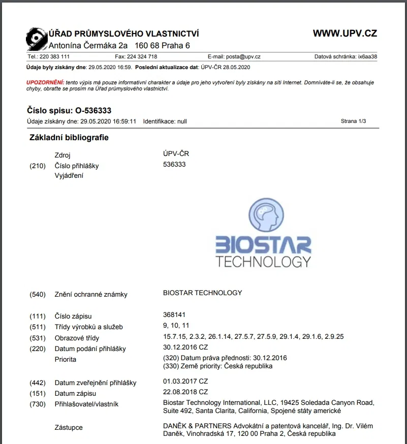 Biostar Technology Certificate